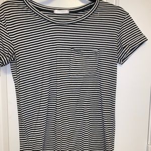 black and white striped tee